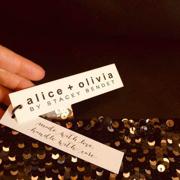 NWT Alice + Olivia sequin chevron skirt size 6 - Picture 3 of 5